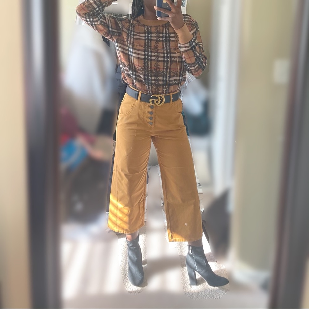Joie Mustard High Waist Crop Pants - Picture 4 of 9